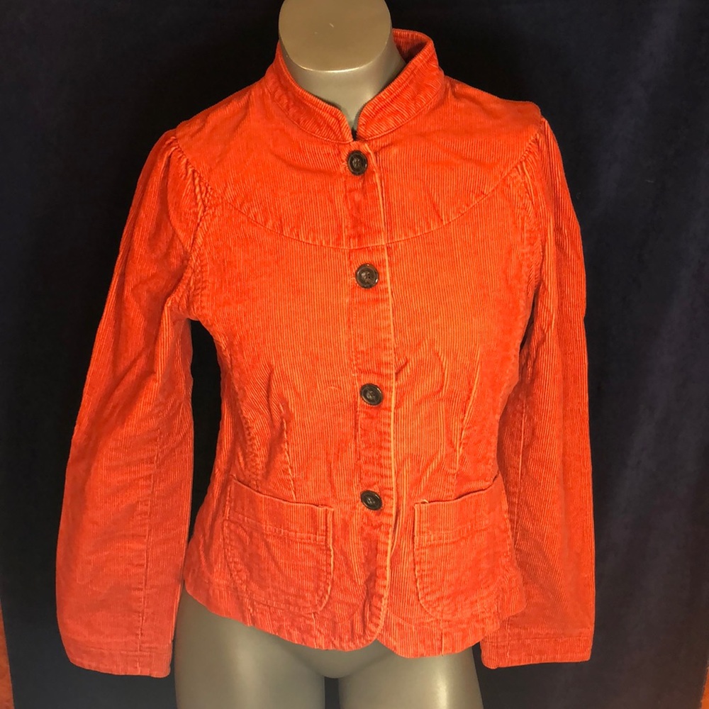 Orange corduroy jacket, M, 4 button front